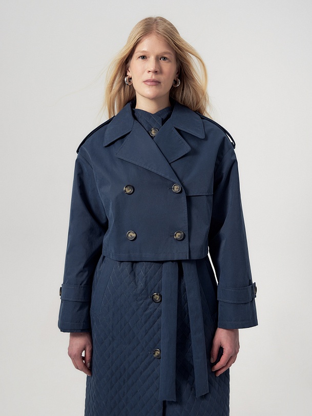 Пальто-тренч из плащевой ткани с мембраной