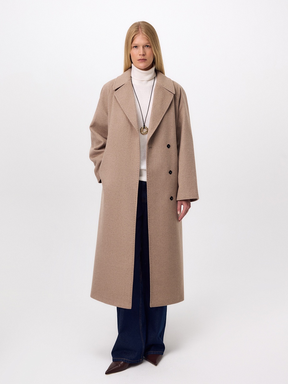 Пальто из шерсти с мембраной и утеплённой спинкой