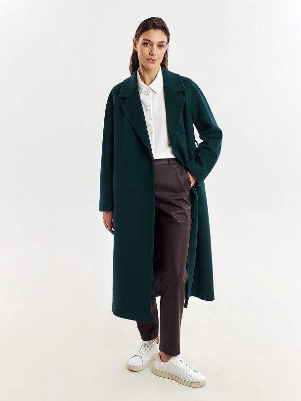 Шерстяное пальто с мембраной, утеплённой спинкой и съёмным капюшоном