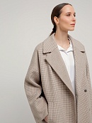 Двубортное укороченное пальто прямого силуэта POMPA арт.3014601p00090