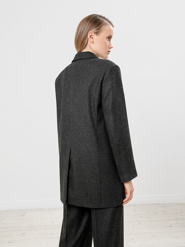 Двубортный жакет с поясом