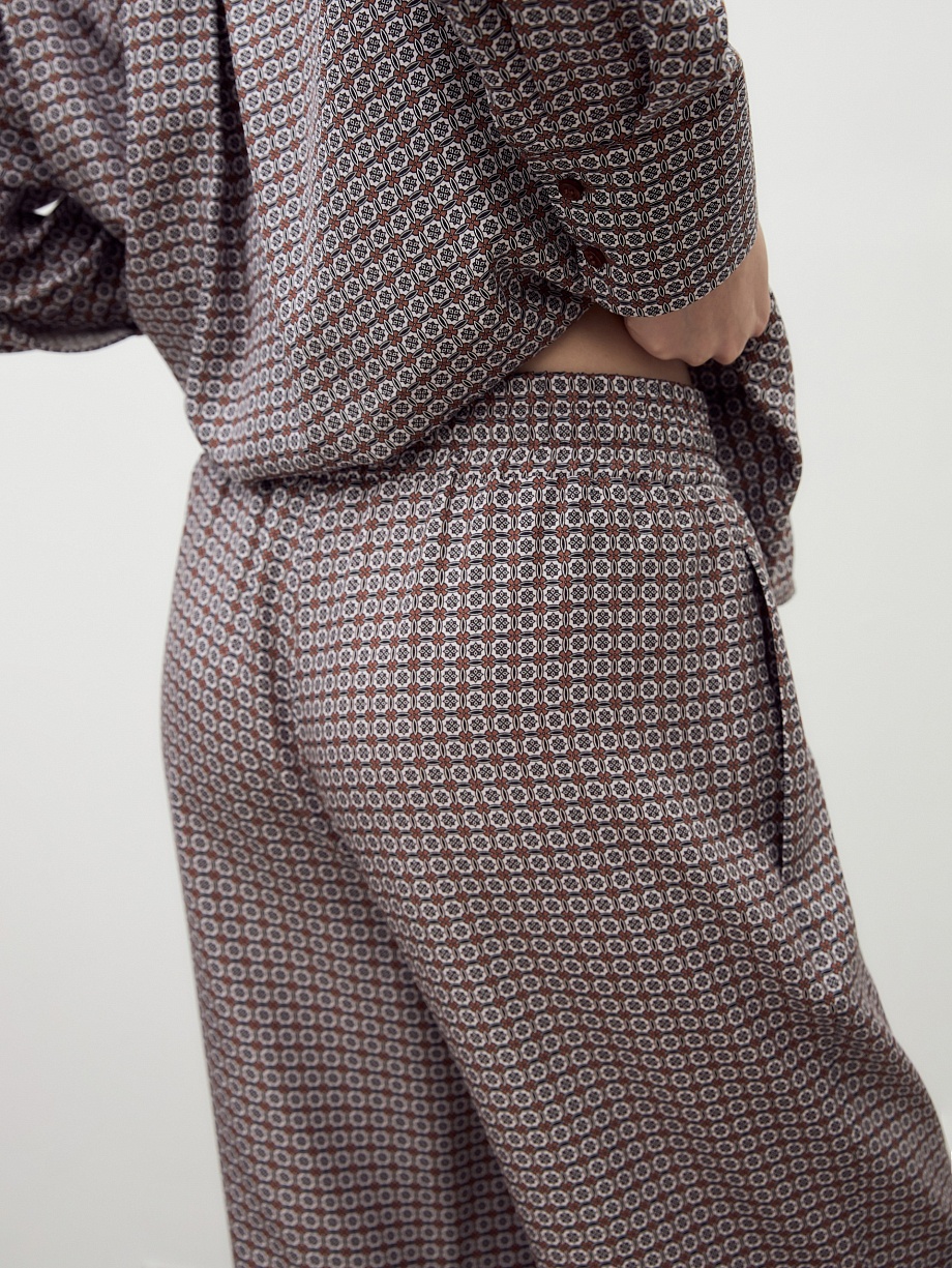 Свободные брюки на завязках из 100% тенселя