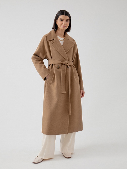 Шерстяное демисезонное пальто с мембраной POMPA