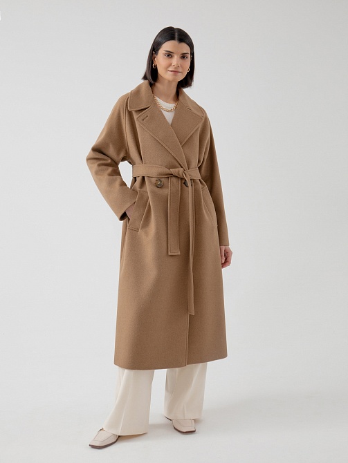 Шерстяное демисезонное пальто с мембраной