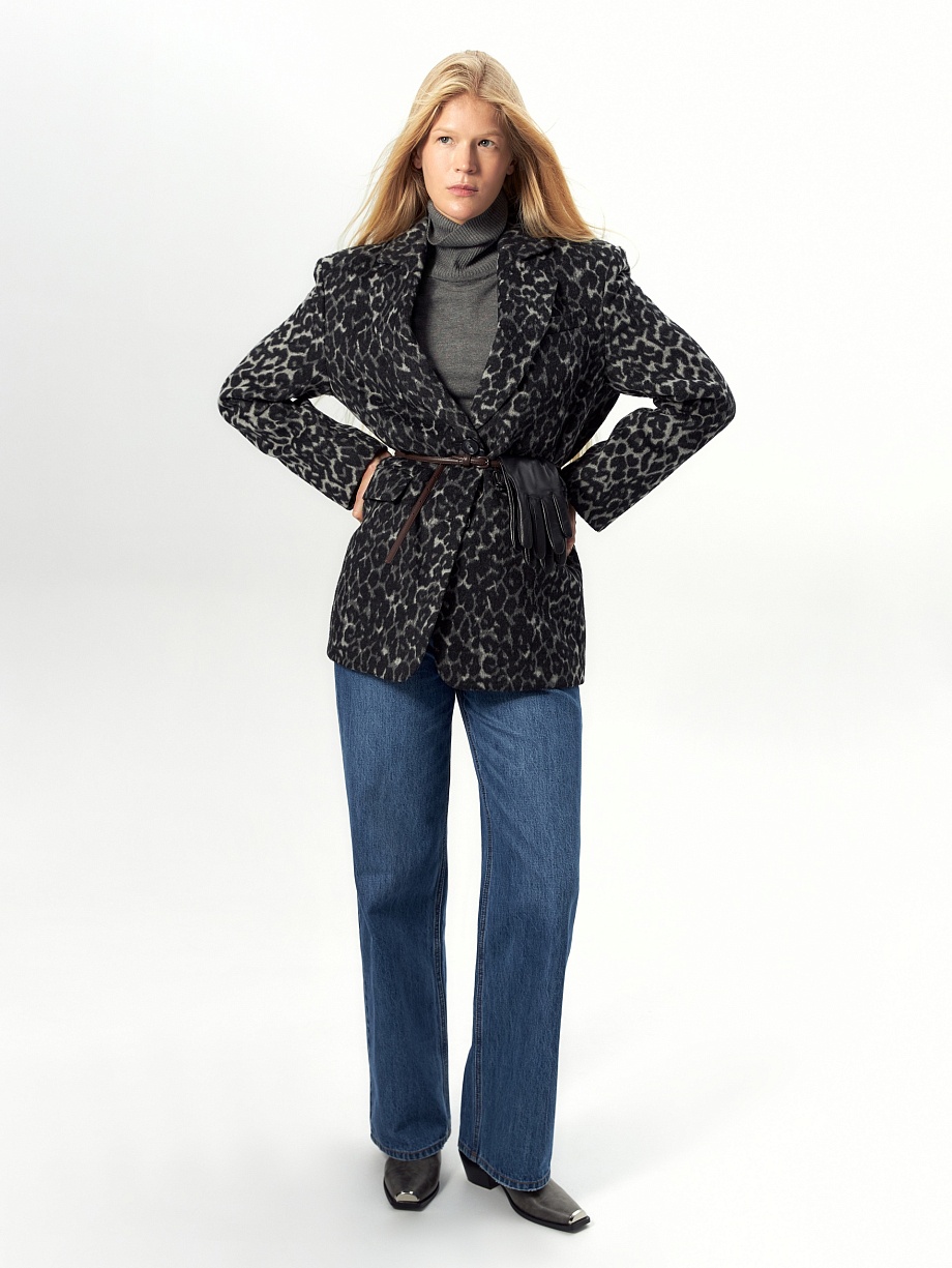 Пальто-жакет из шерсти с мембраной