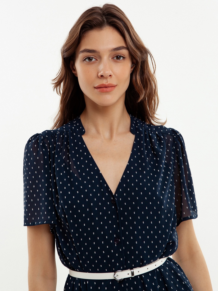 Элегантное платье макси с воланом по низу