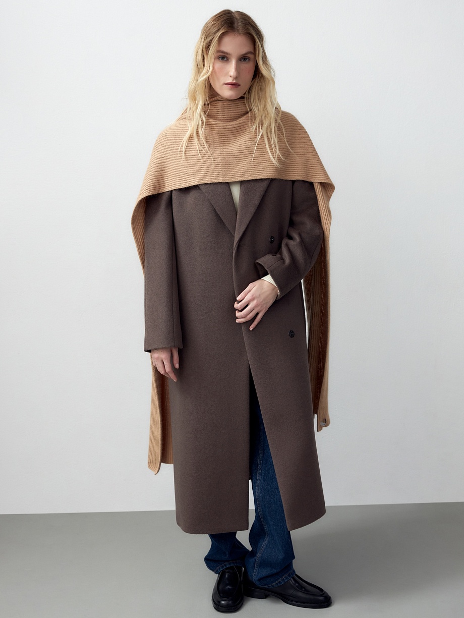 Шарф фактурной вязки с ангорой