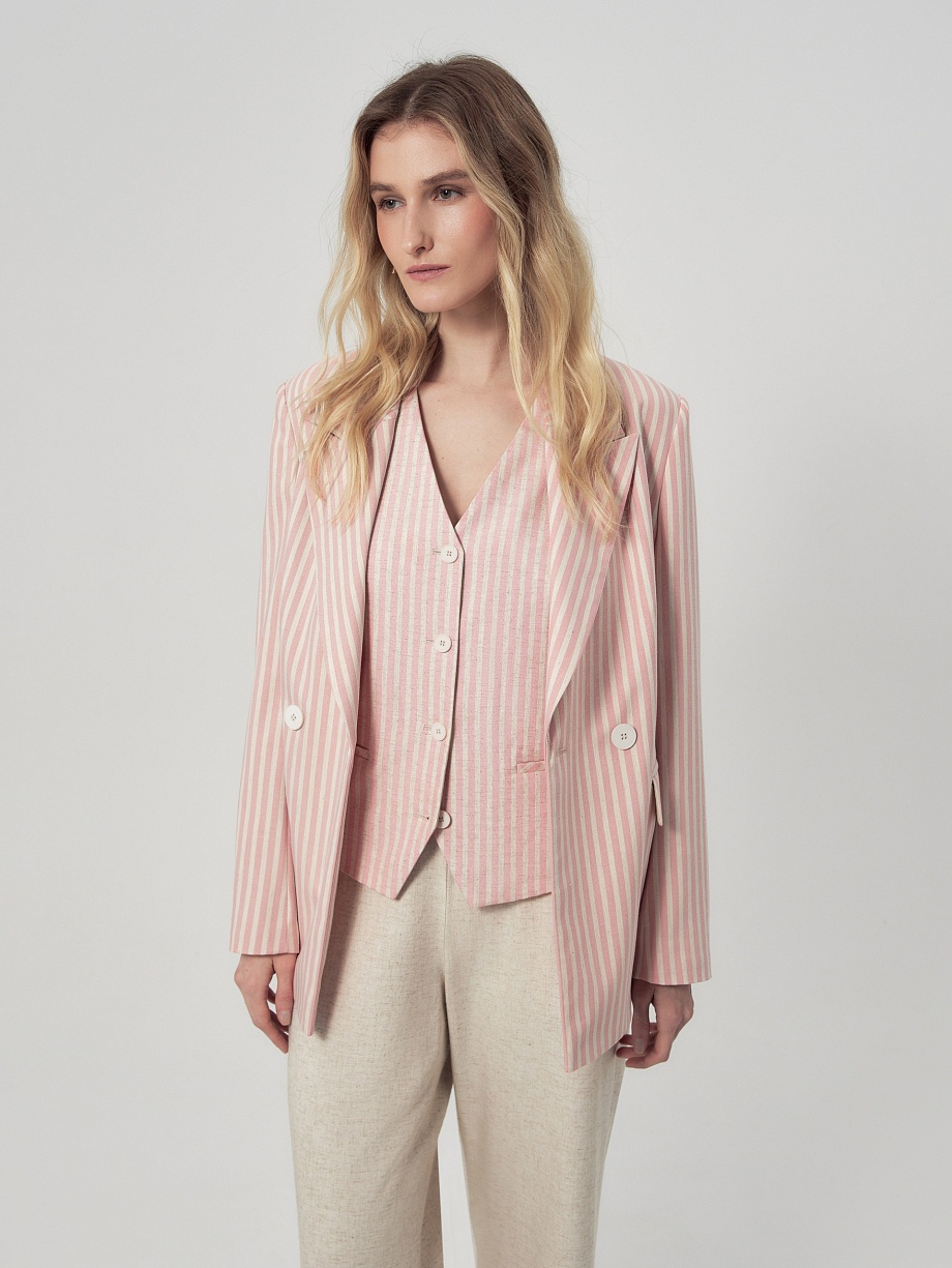 Летний жакет из костюмной ткани с вискозой и льном