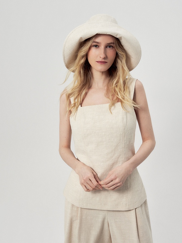 Панама из хлопка с добавлением льна