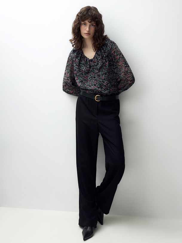 Прямые брюки из мягкой костюмной ткани