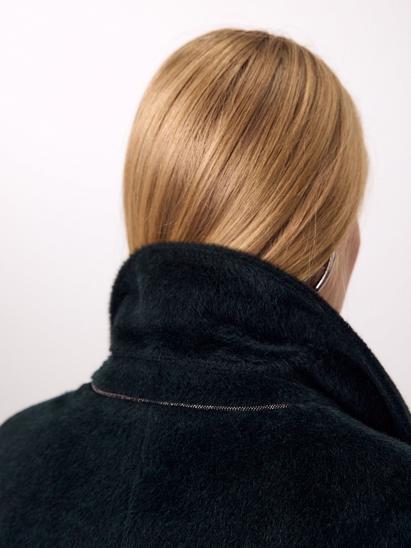 Пальто из шерсти Альпака Беби Сури с мембраной и утеплённой спинкой POMPA арт.1016086r90099