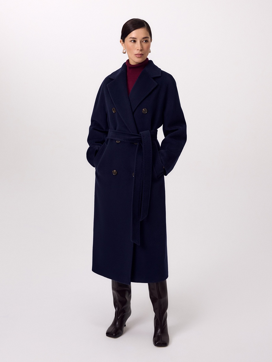 Пальто из шерсти и шелка с мембраной и утеплённой спинкой