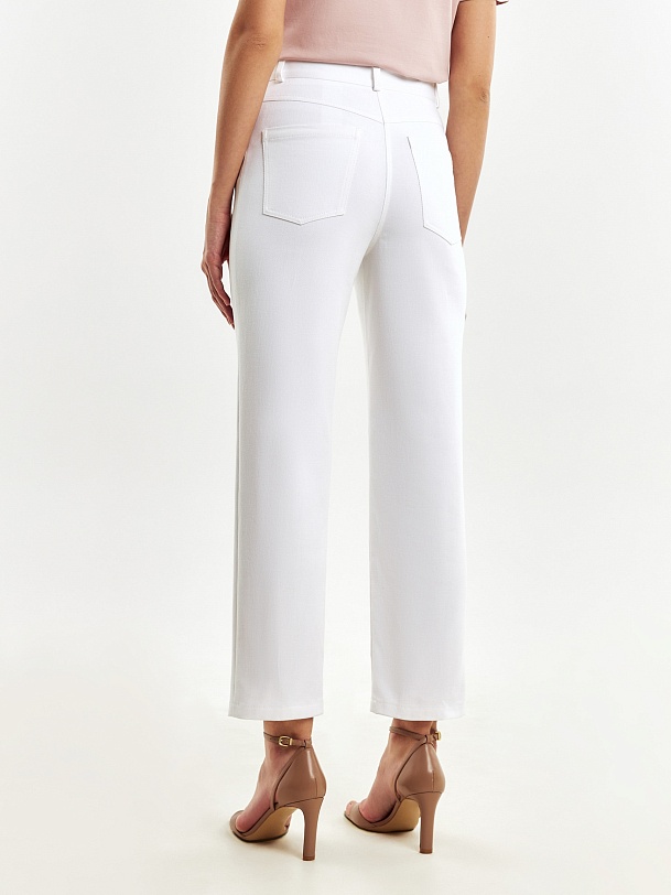 Укороченные белые джинсы из хлопка