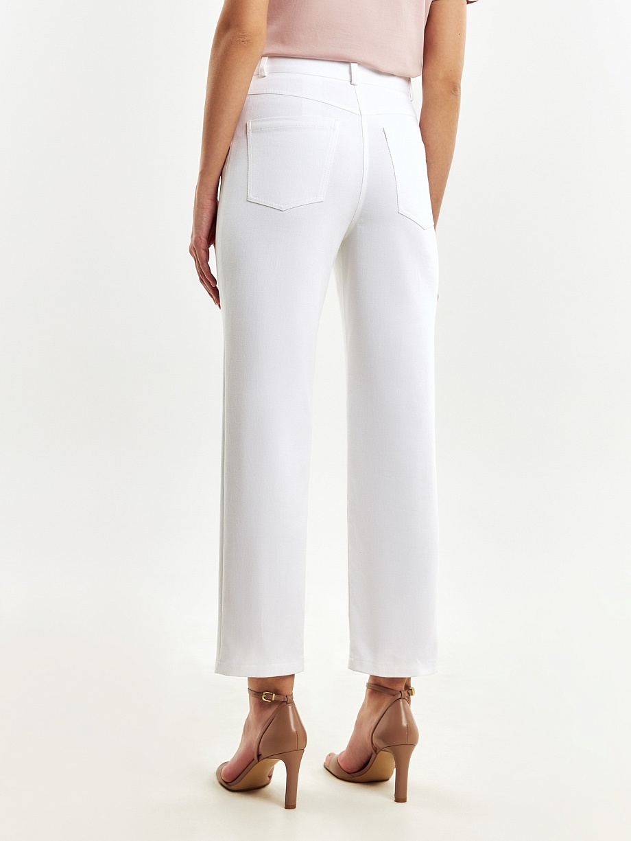 Укороченные белые джинсы из хлопка