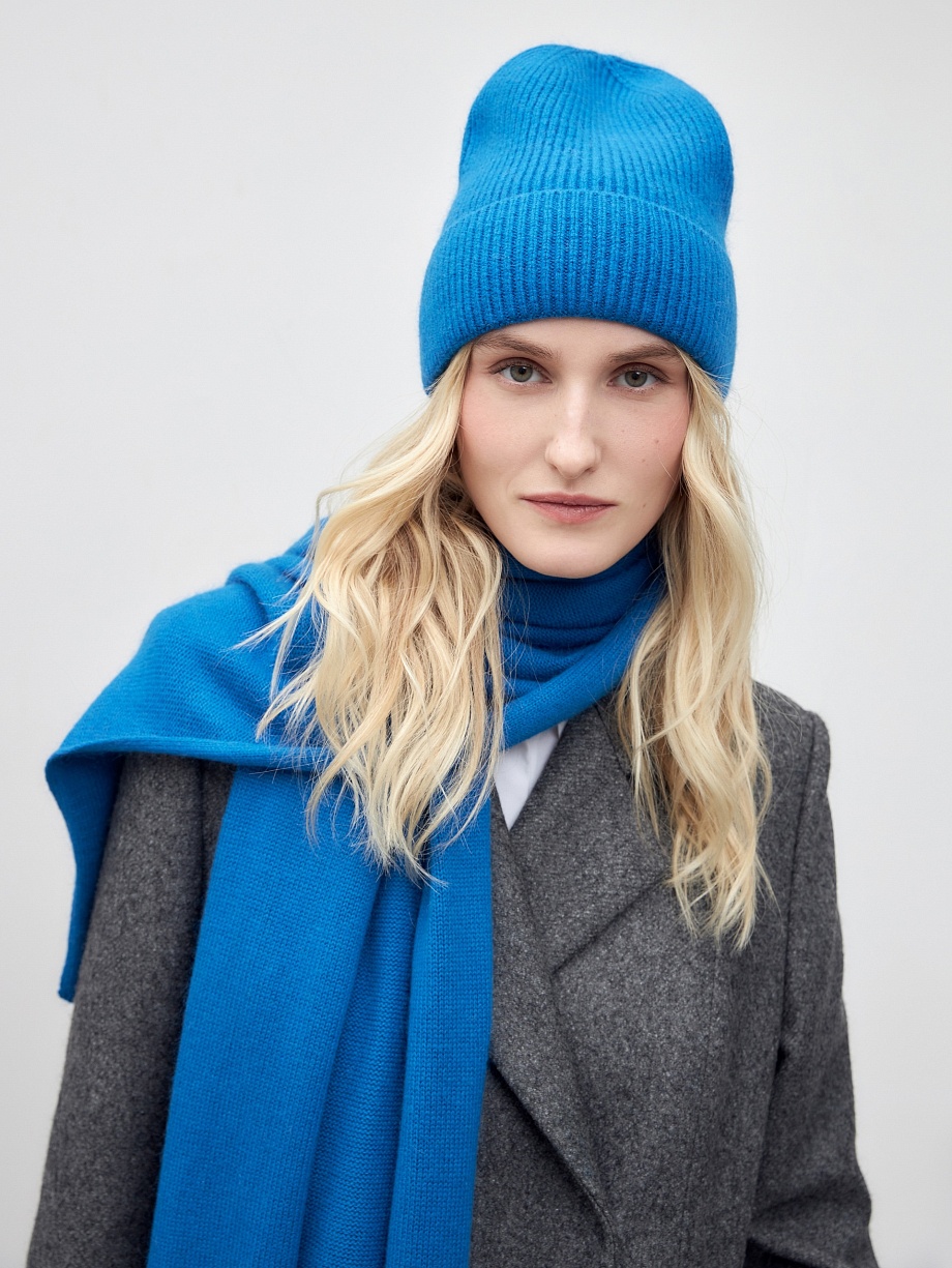 Широкий мягкий шарф с шерстью и ангорой