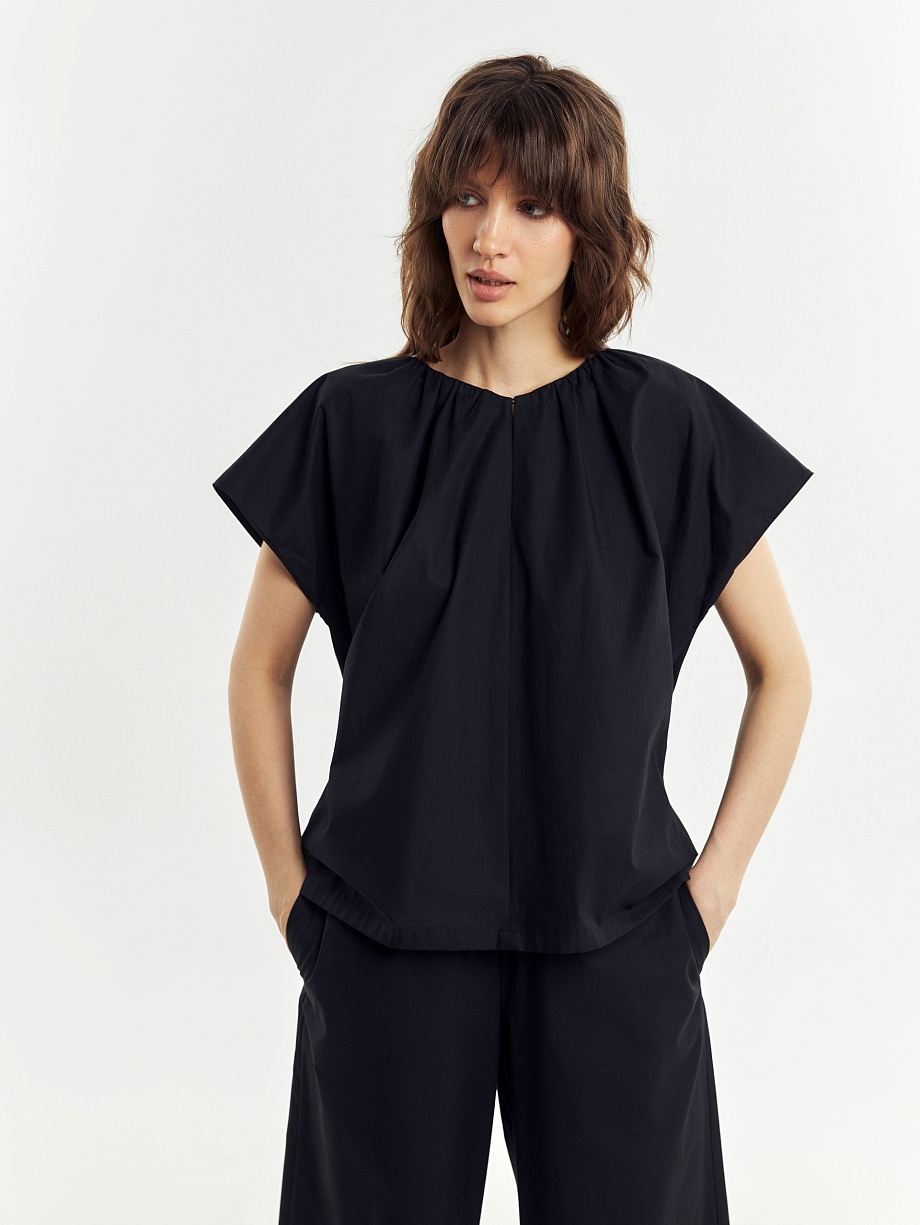 Блуза из 100% хлопка с коротким рукавом