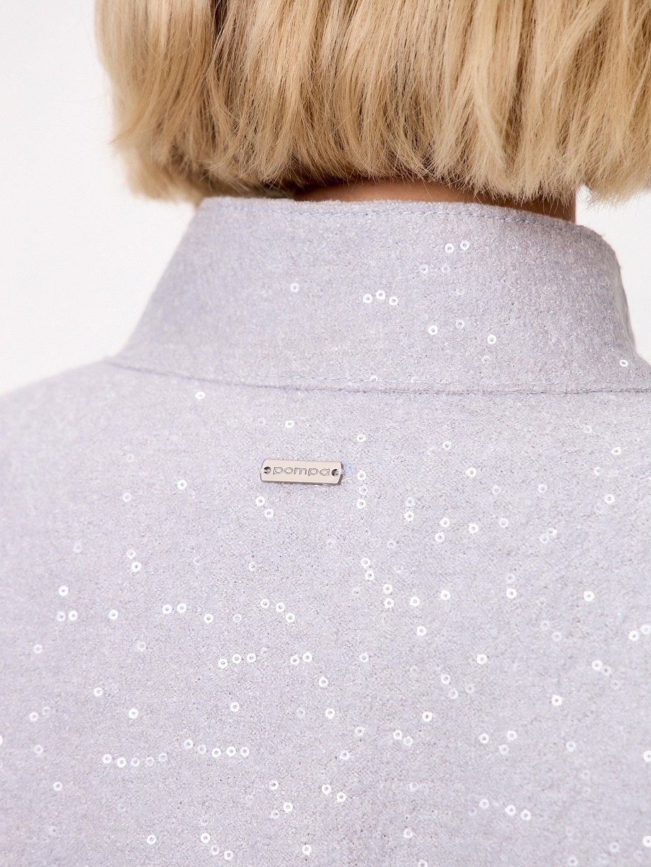 Бомбер из варёной шерсти с мембраной и пайетками