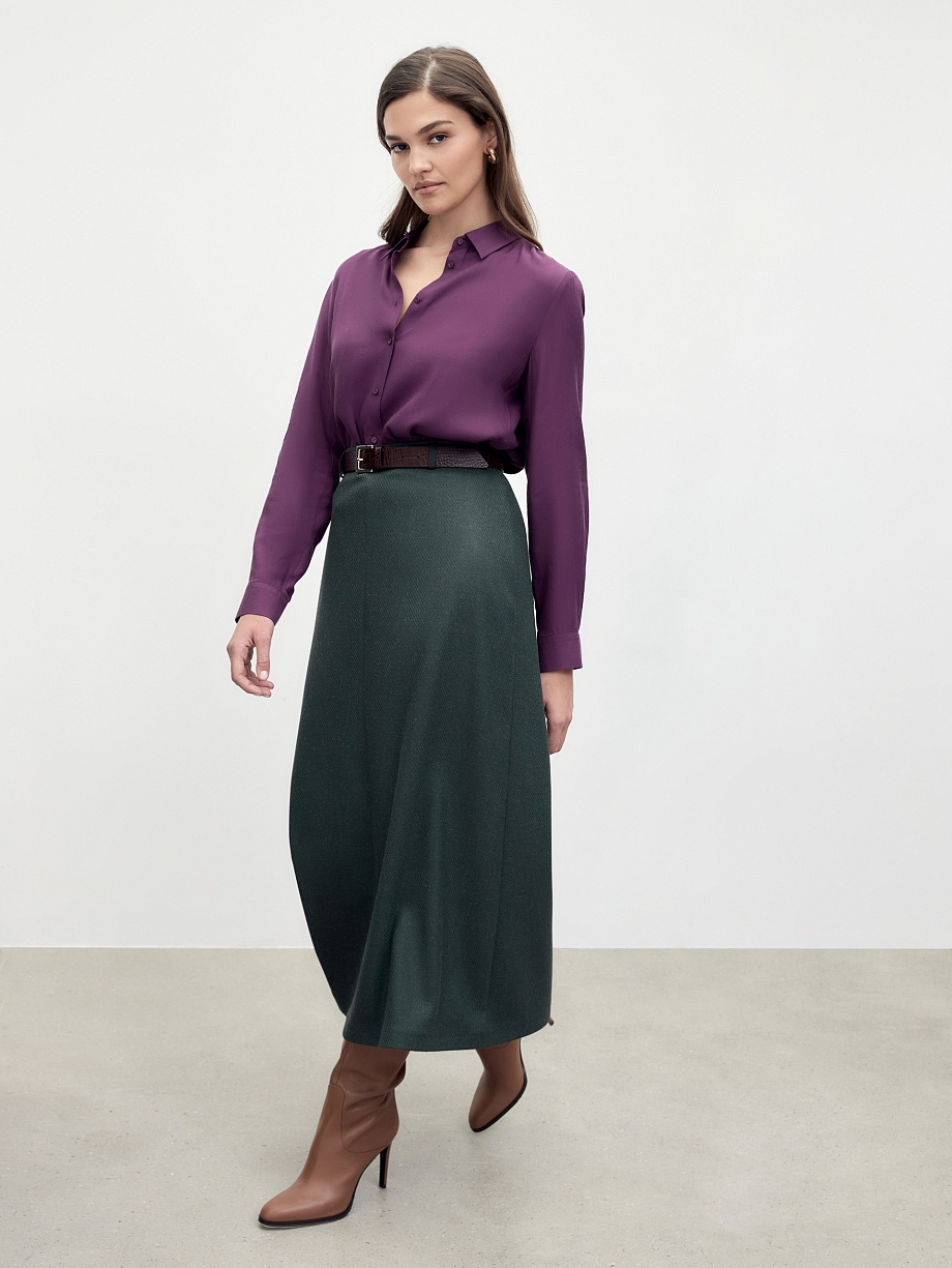 Юбка трапеция из костюмной ткани