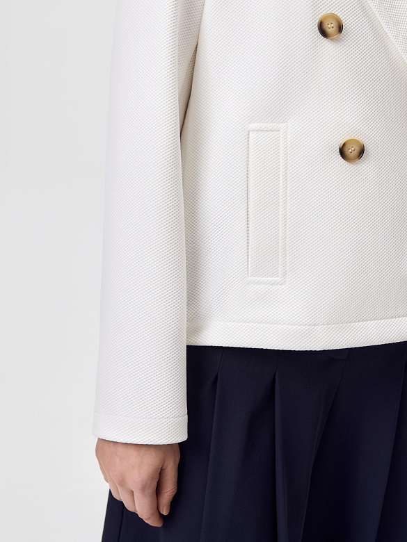 Укороченный жакет из фактурного трикотажа POMPA арт.3103050re0903