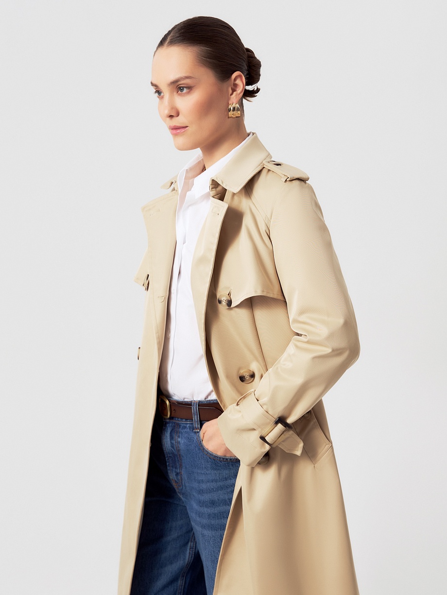 Классический бежевый тренч с подстежкой