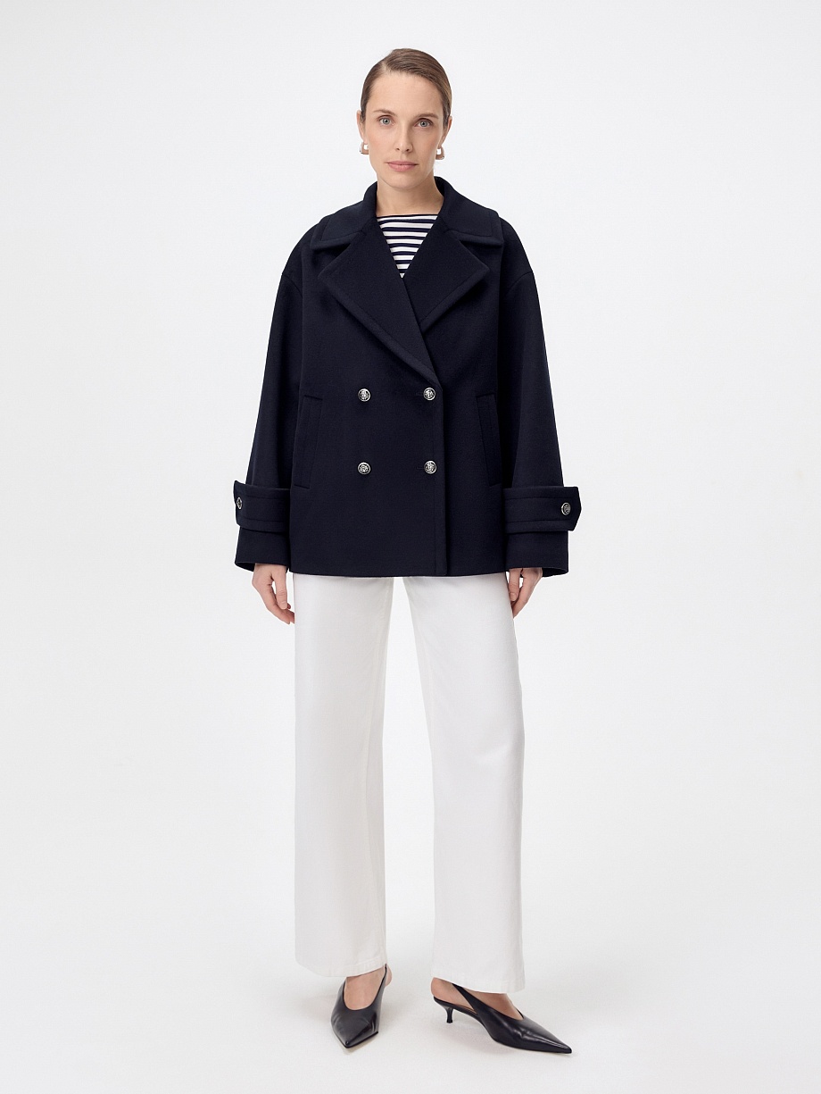 Укороченное пальто бушлат с мембраной