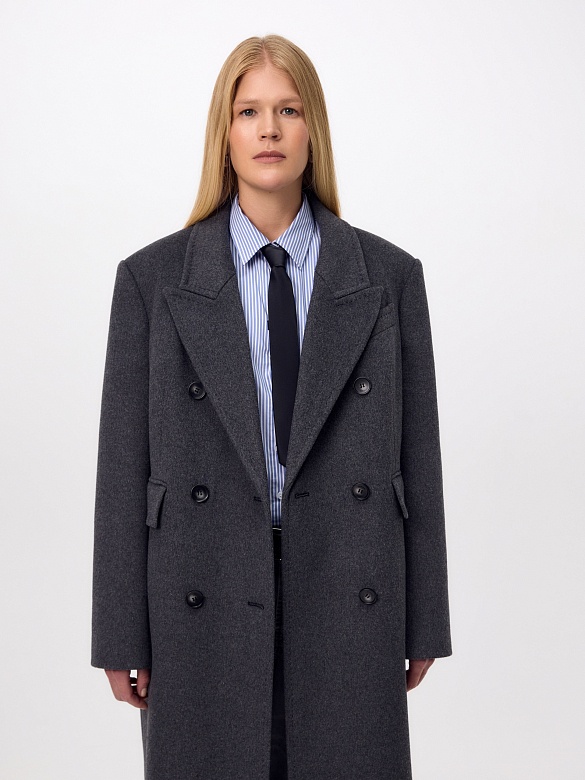 Пальто из премиальной шерсти с мембраной и съёмной подстёжкой POMPA арт.1016172p91192