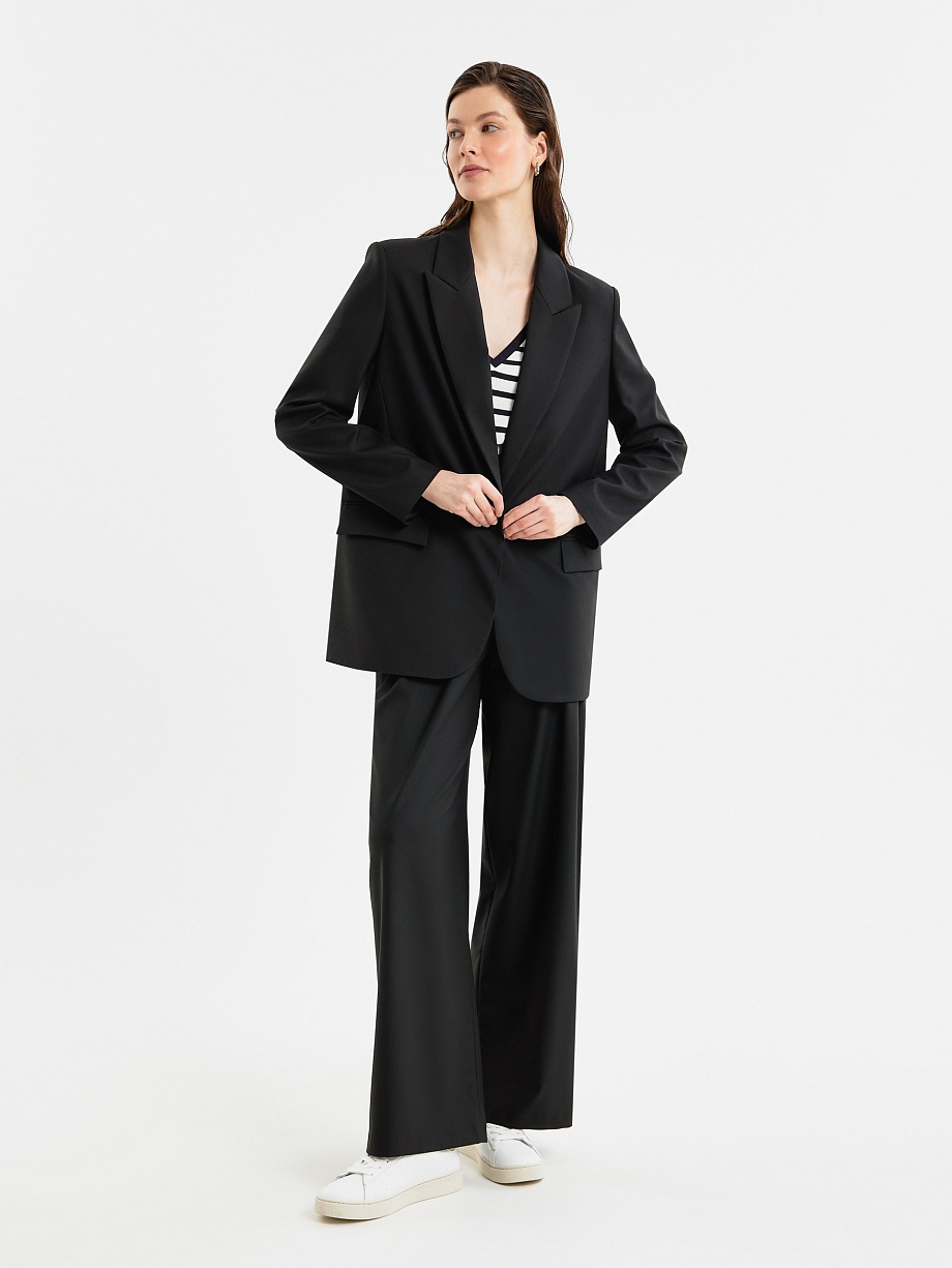 Прямой жакет из костюмной вискозной ткани