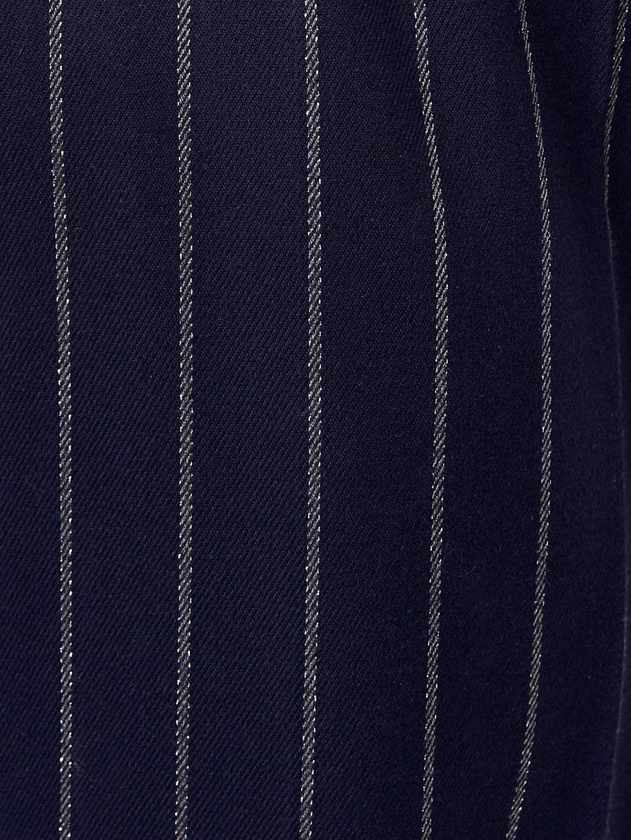 Брюки из костюмной ткани с полосками люрекса