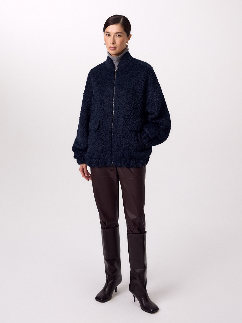 Куртка-Бомбер из премиальной шерсти Альпака Беби Сури