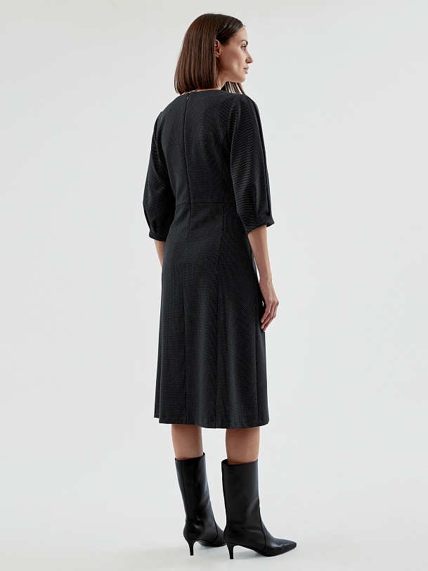 Платье миди из вискозной костюмной ткани