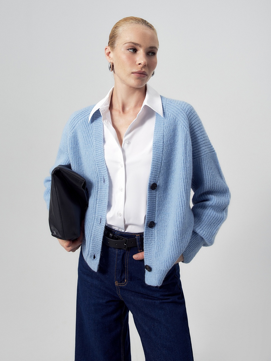 Кардиган из мягкого мохера и шерсти