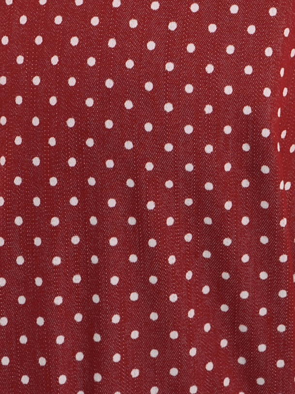 Удлиненное платье из хлопка в горошек