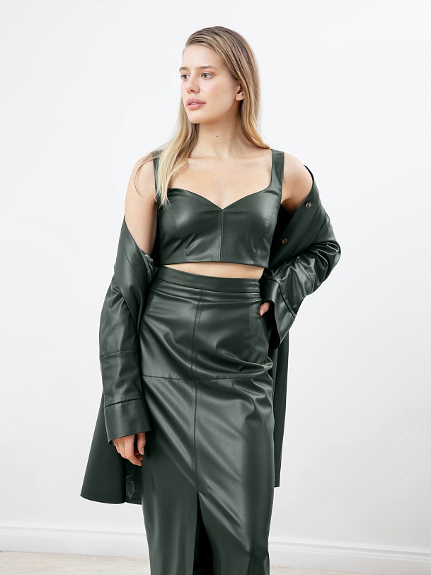 Кроп-топ из экокожи