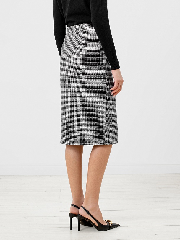 Юбка-карандаш в принте "пье-де-пуль"