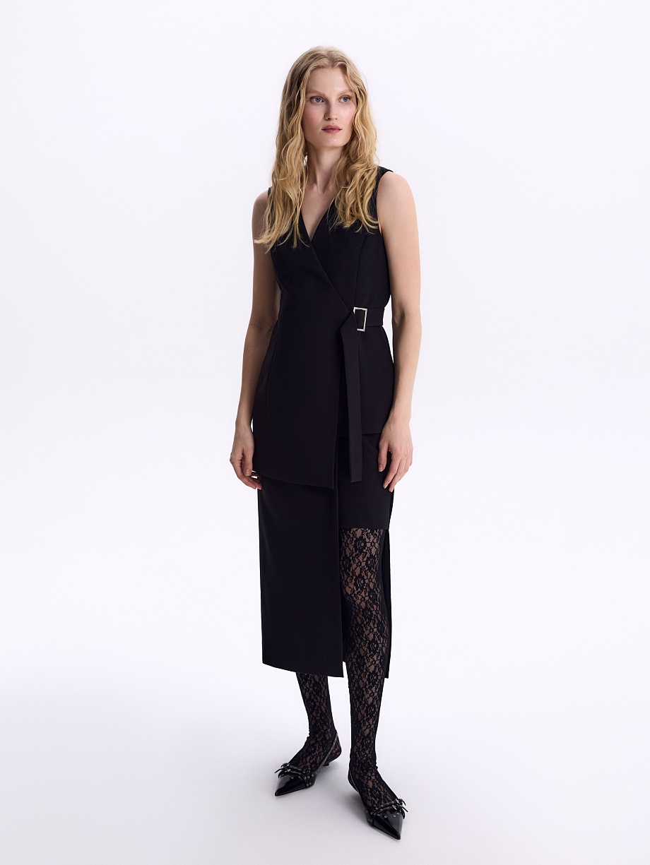 Асимметричная юбка из костюмной ткани