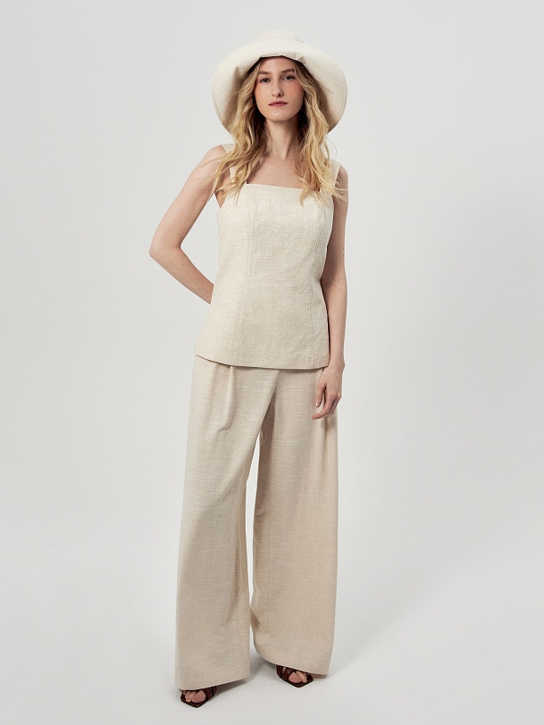 Панама из хлопка с добавлением льна