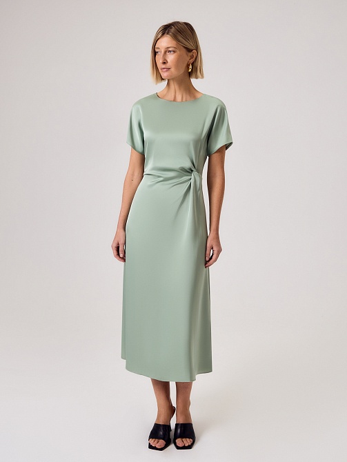 Платье миди из атласа