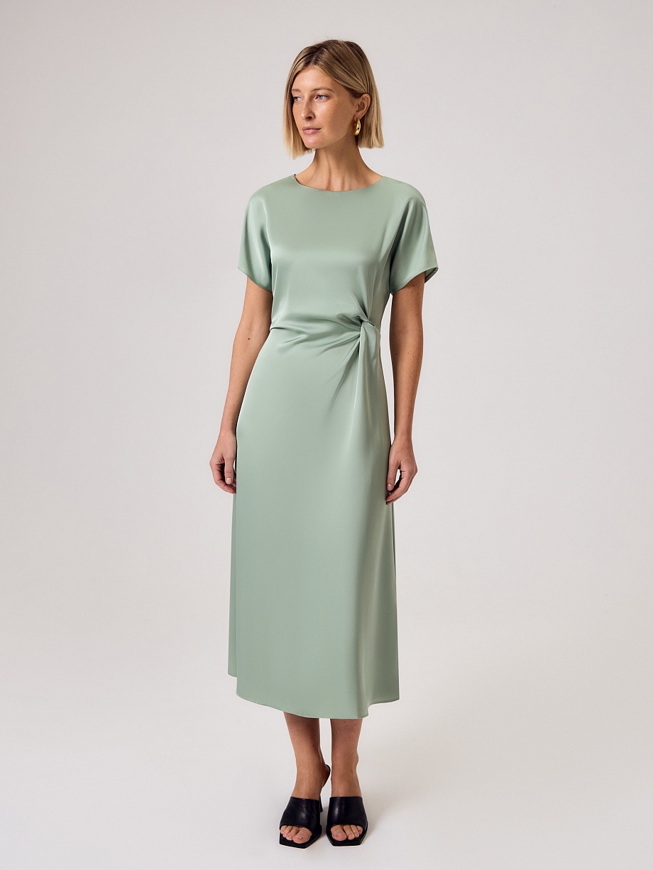 Платье миди из атласа