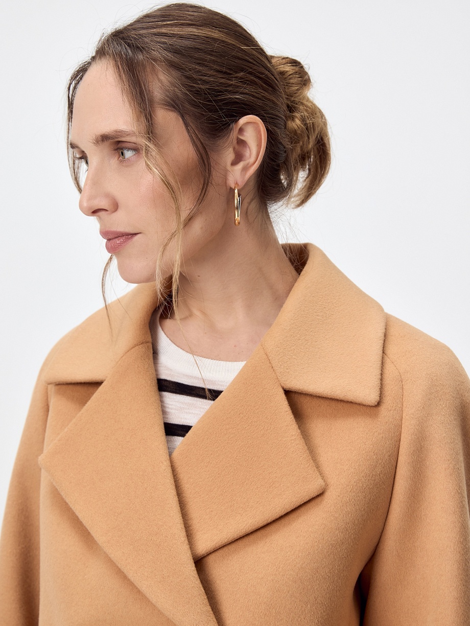 Классическое полупальто из премиальной шерсти с мембраной