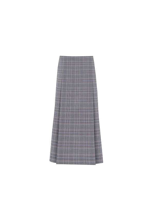 Юбка-трапеция из костюмной ткани в клетку