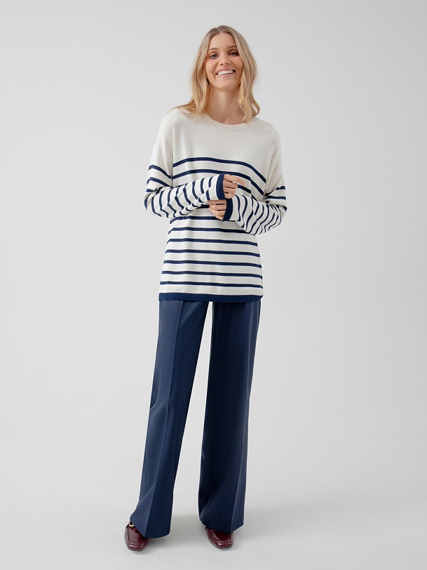 Джемпер свободный в бретонскую полоску