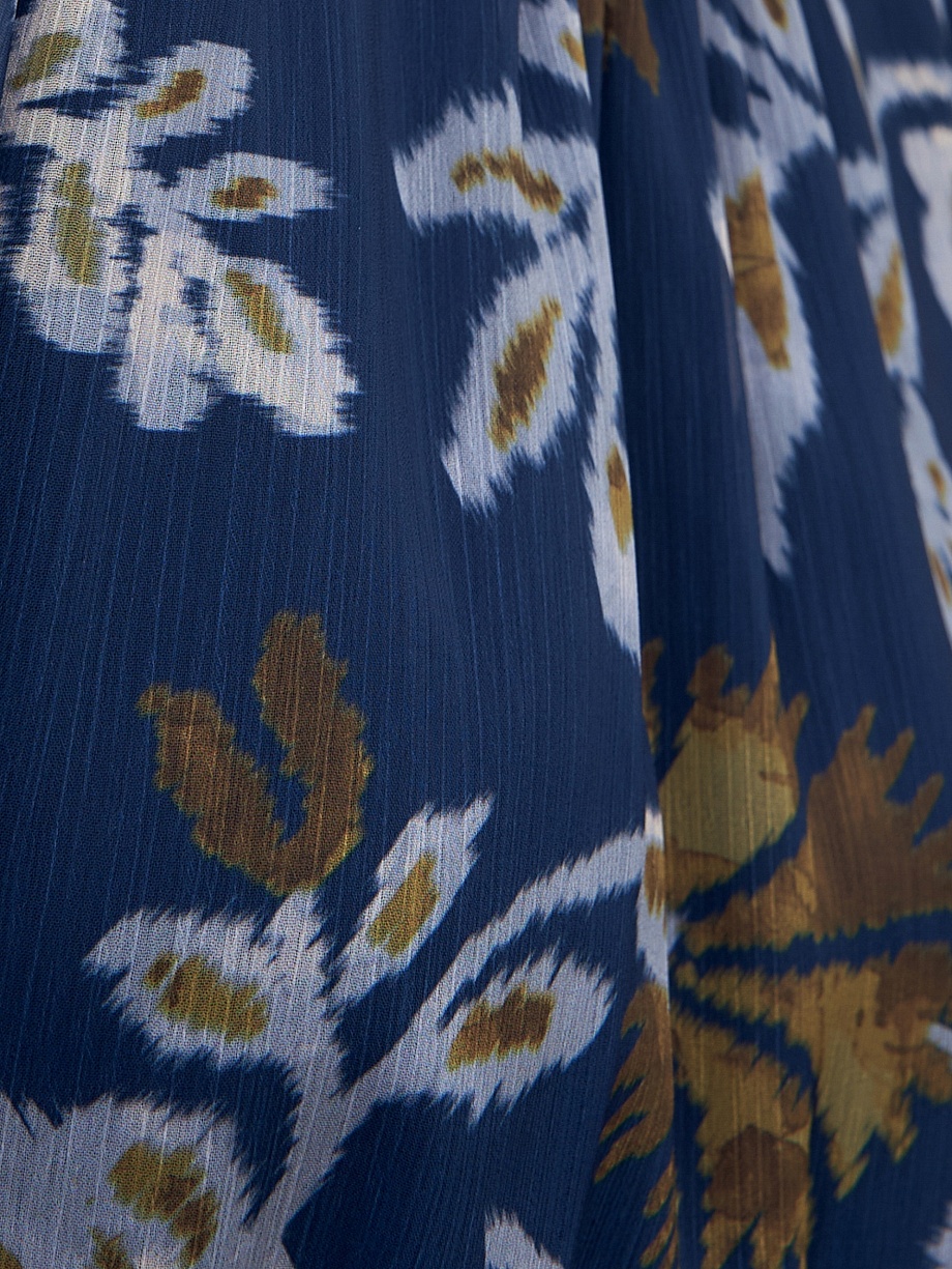 Свободное шифоновое платье с растительным принтом