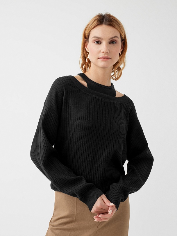 Джемпер женский из фактурного трикотажа