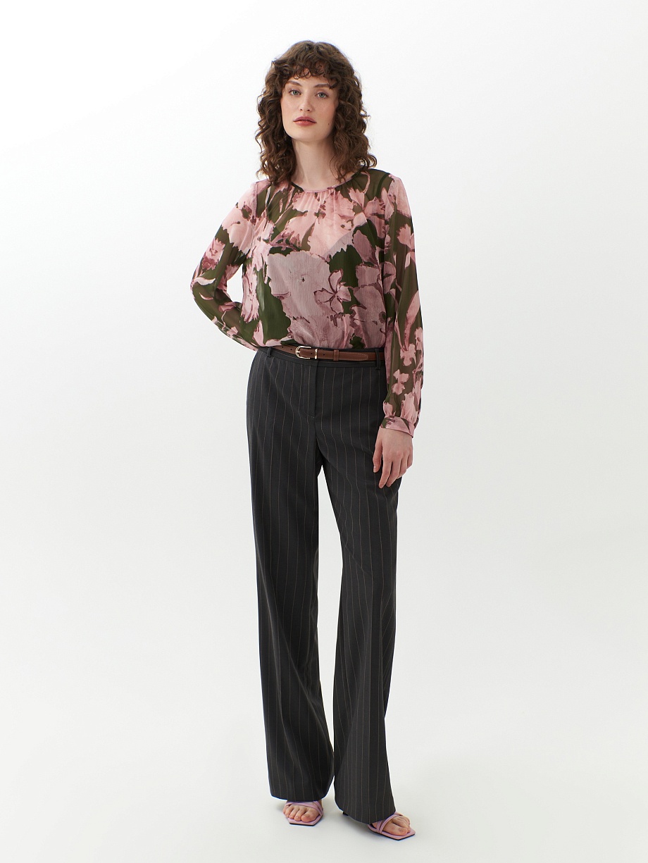 Брюки полуприлегающего силуэта в тонкую полоску