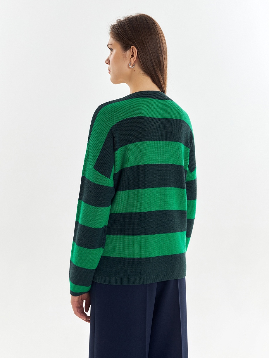 Джемпер из вискозы и хлопка в полоску