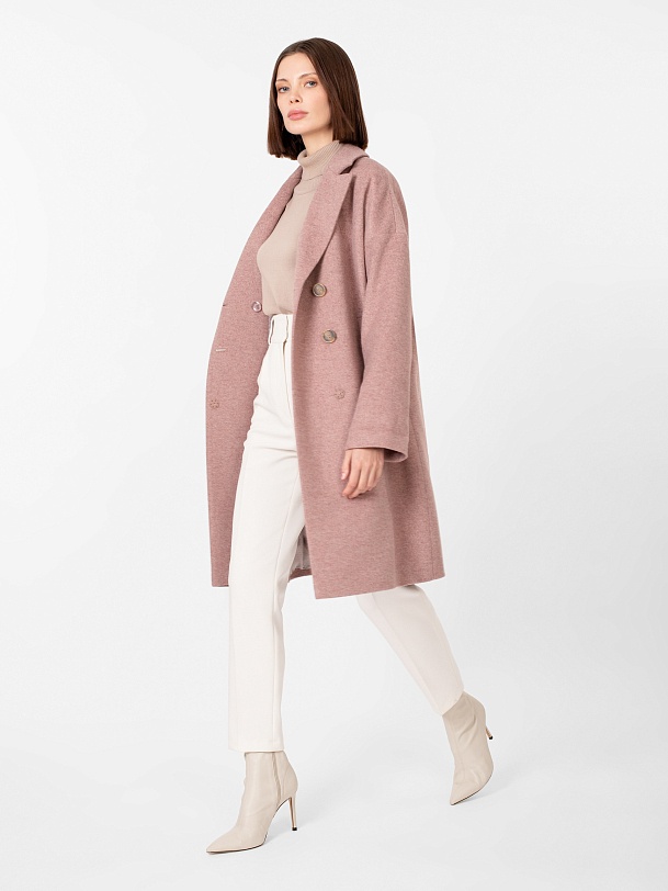 Шерстяное пальто-кокон демисезонное с мембраной