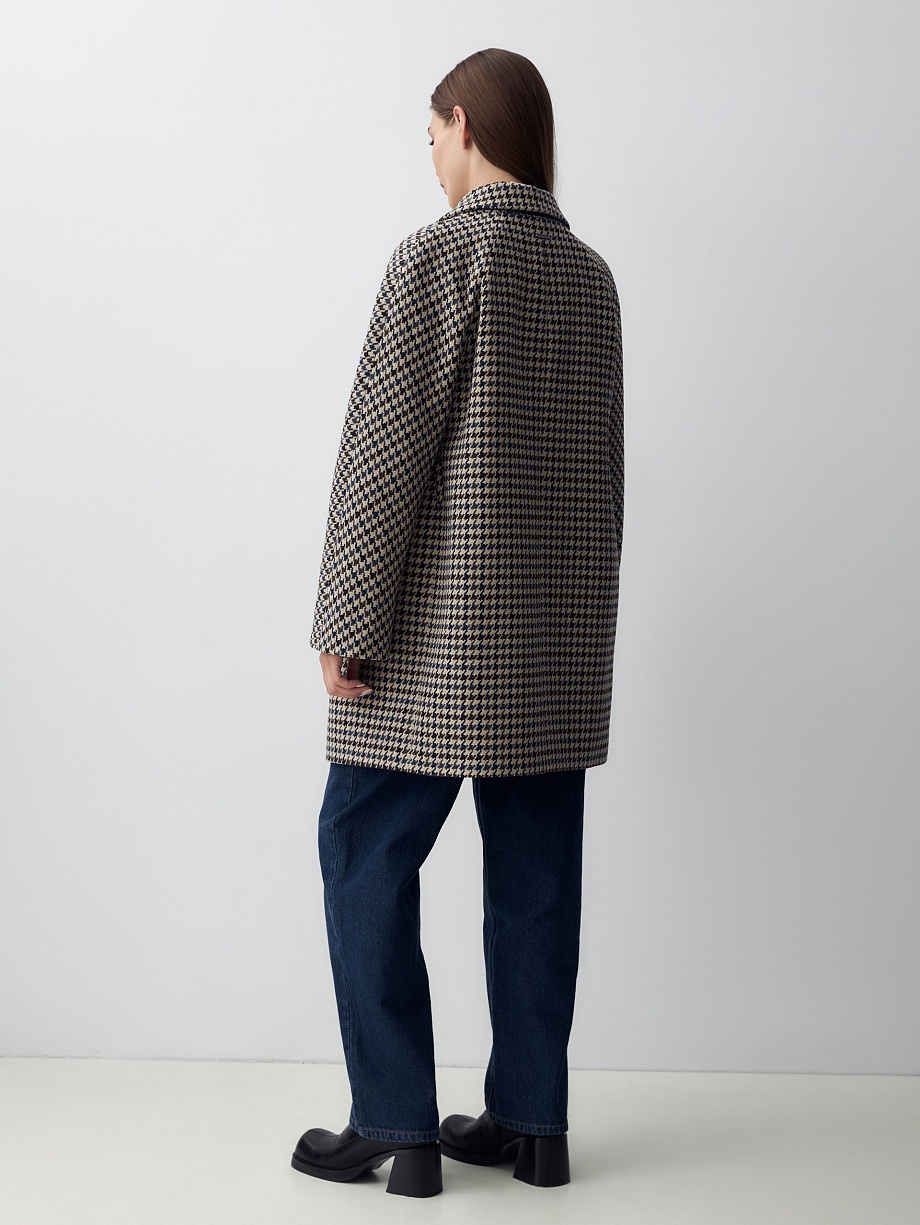 Укороченное шерстяное пальто с мембраной