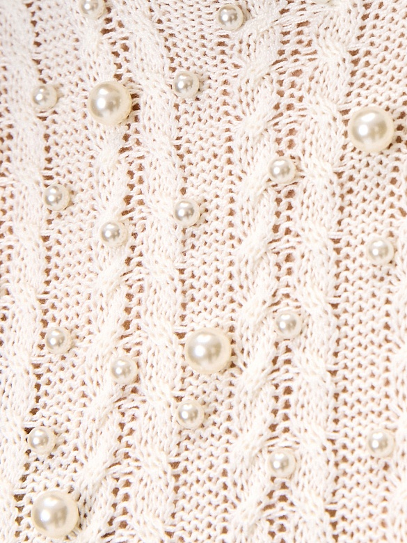 Жилет из вискозной пряжи с жемчужными бусинами POMPA арт.3231280kn2902