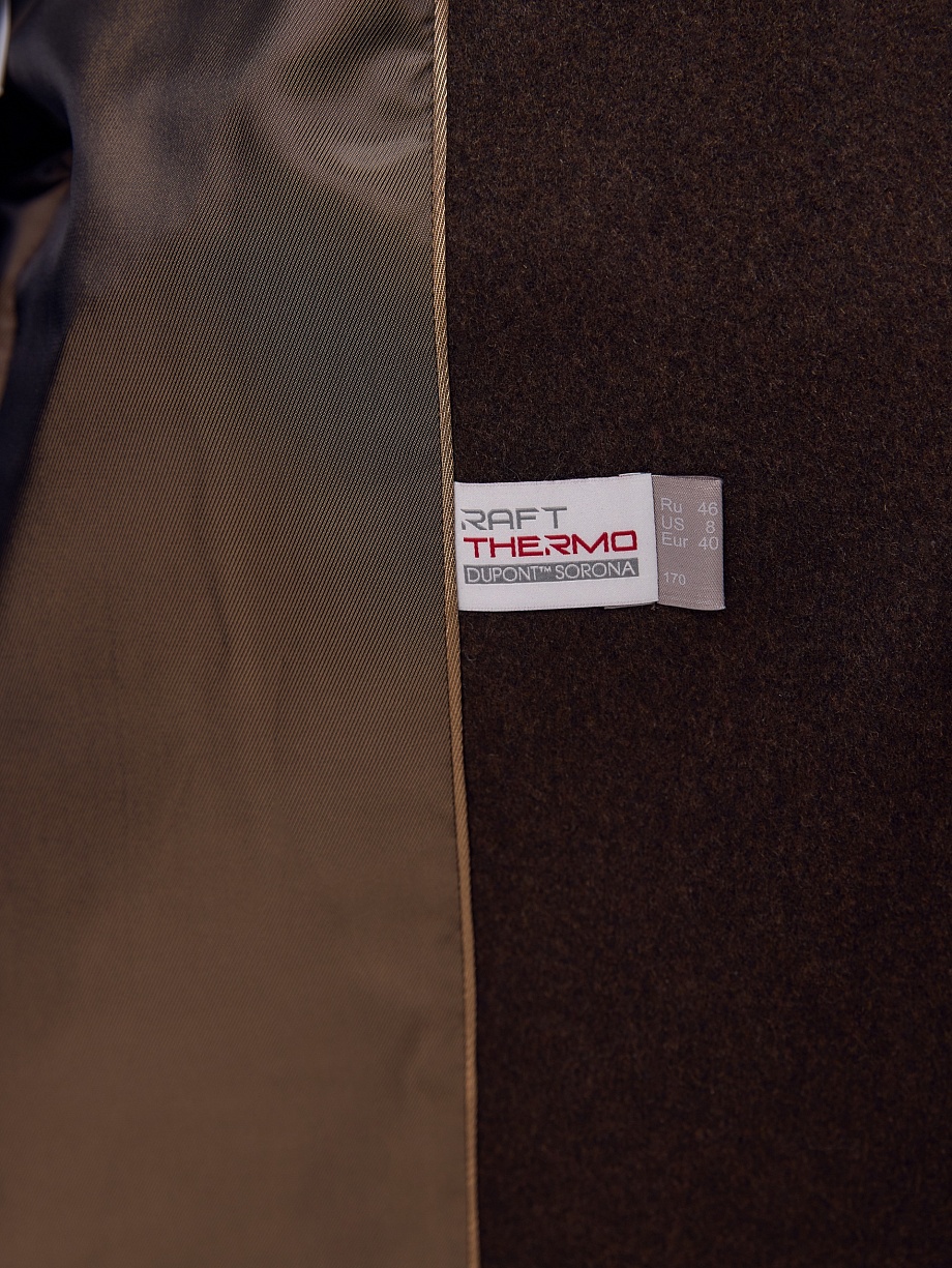 Пальто из шерсти с мембраной, утеплённой спинкой и съёмным капюшоном