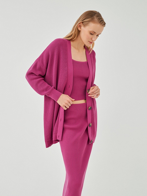 Кардиган ягодного цвета